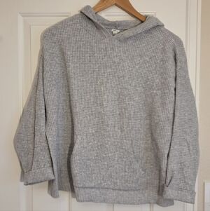 aerie Light Gray Waffle Knit Hoodie